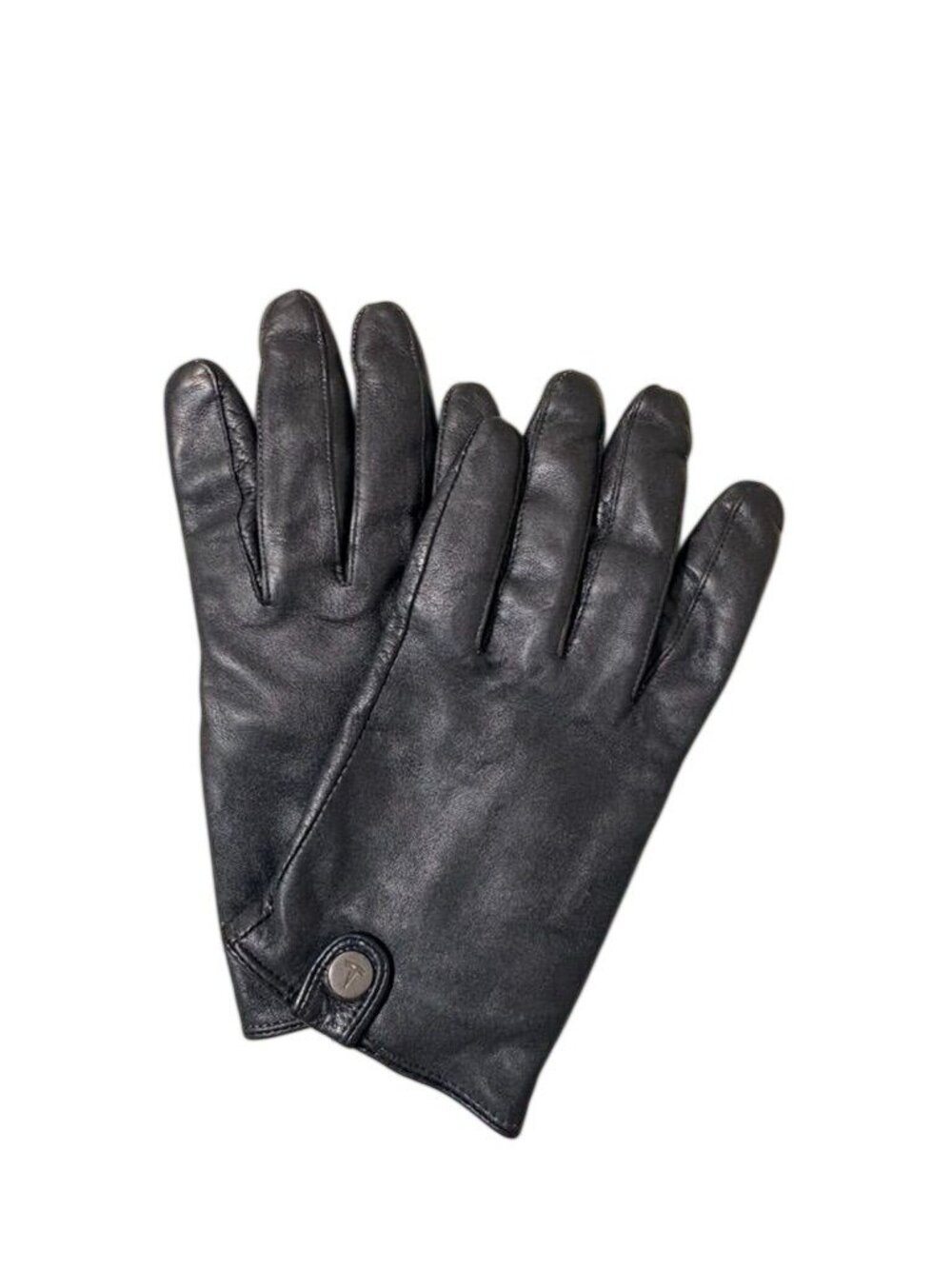 Tesla Black Leather Driving Gloves Women M Classic Lined Winter